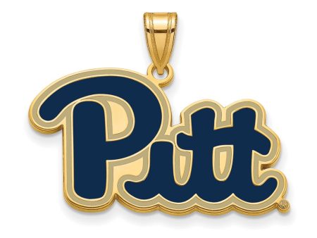 14k Gold Plated Silver U. of Pittsburgh Large Enamel Pendant Online