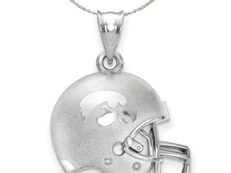 Sterling Silver The U. of Iowa 3D Football Logo Helmet Necklace Discount