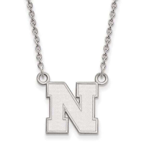 Sterling Silver U of Nebraska Small Initial N Pendant Necklace Online Hot Sale