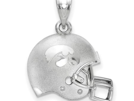 Sterling Silver The U. of Iowa 3D Football Helmet w Logo Pendant Online