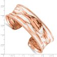 22mm Rose Gold Tone Plated Sterling Silver Concave Crinkle Cuff Brac. Online now