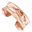 22mm Rose Gold Tone Plated Sterling Silver Concave Crinkle Cuff Brac. Online now