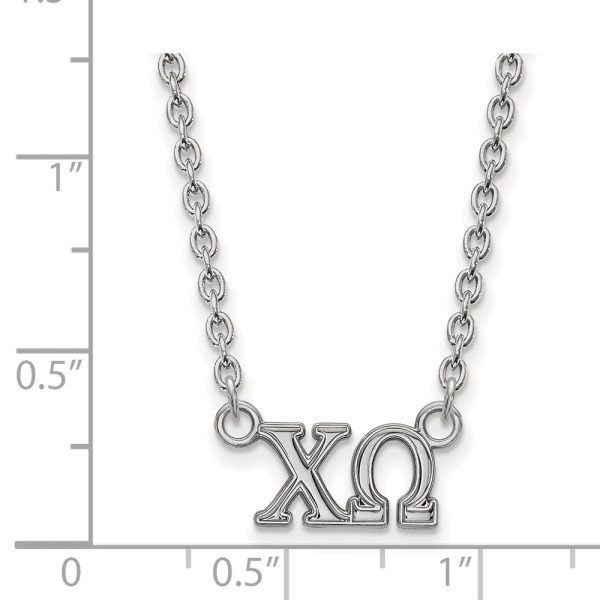 Sterling Silver Chi Omega Medium Necklace Sale