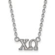 Sterling Silver Chi Omega Medium Necklace Sale