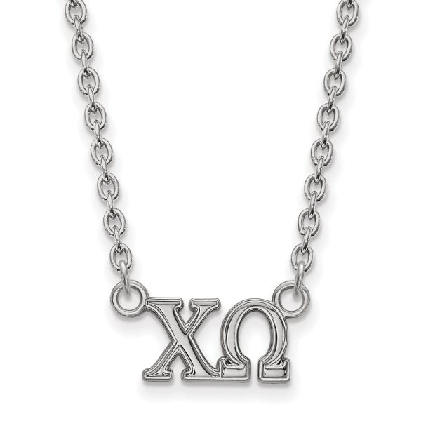 Sterling Silver Chi Omega Medium Necklace Sale