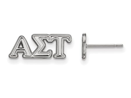 Sterling Silver Alpha Sigma Tau XS Greek Post Earrings For Sale