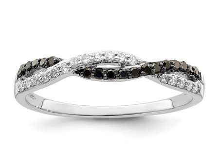 1 5 Ctw Black & White Diamond Twisted Ring in Sterling Silver Sale