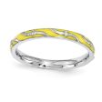 2.5mm Sterling Silver Stackable Expressions Yellow Enamel Band Online