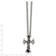 Antiqued Stainless Steel Medieval Cross Necklace - 22 Inch Supply