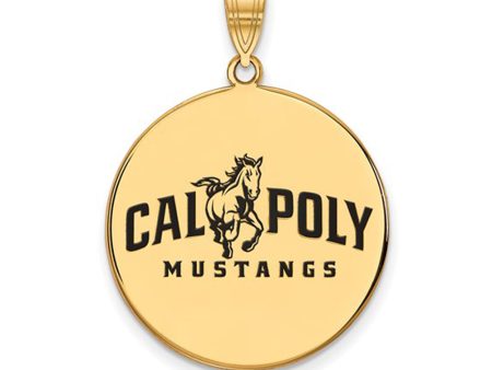 14k Gold Plated Silver California Polytech XL Enameled Pendant Fashion