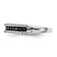 1 2 Ctw Black & White Diamond 4mm Tapered Sterling Silver Ring on Sale