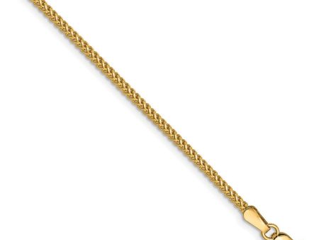 1.3mm, 14k Yellow Gold, Solid Franco Chain Bracelet on Sale