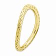 1.5mm Stackable 14K Yellow Gold Plated Silver Curved Wheat Band Online