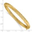 5.5mm 14k Yellow Gold Fancy Swirl Hinged Bangle Bracelet , 8 Inch Cheap