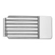 Men s 14k White Gold Striped Engravable Edge Fold-Over Money Clip Online