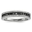 1 2 Ctw Black & White Diamond 4mm Tapered Sterling Silver Ring on Sale