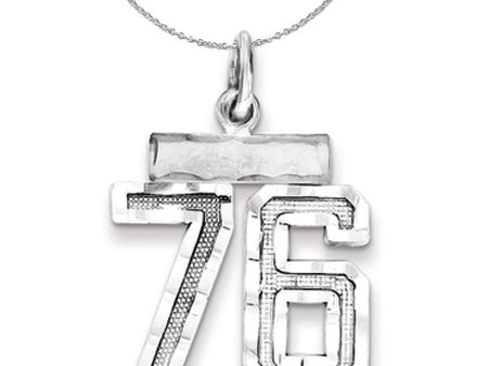 Sterling Silver, Varsity Collection, Small D C Number 76 Necklace For Discount