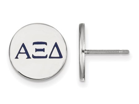 Sterling Silver Alpha Xi Delta Enamel Greek Letters Post Earrings For Discount