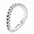 2.25mm Stackable Sterling Silver Curved Wheat Pattern Polished Band Discount