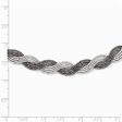 Two Tone Diamond Cut Braided Necklace in Sterling Silver, 18.5 Inch Online Hot Sale