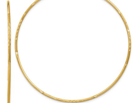 1.25mm, 14k Gold, Diamond-cut Endless Hoops, 60mm (2 3 8 Inch) Online Hot Sale