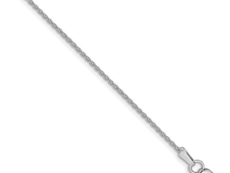 1.2mm, 14k White Gold, Solid Parisian Wheat Chain Bracelet For Sale