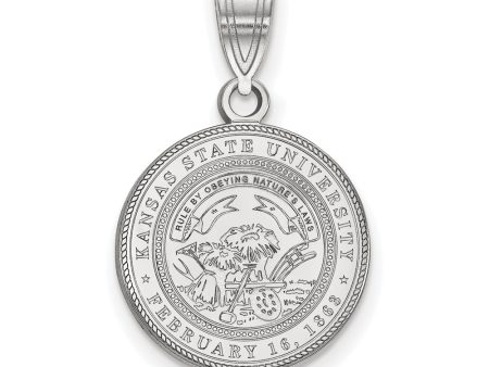 Sterling Silver Kansas State Medium Crest Pendant Online now