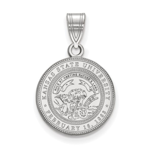 Sterling Silver Kansas State Medium Crest Pendant Online now