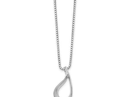 Twisted Teardrop Diamond Necklace in Rhodium Plated Silver, 18-20 Inch Online now