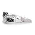 1 2 Ctw Black & White Diamond Crossover Sterling Silver Ring Online now