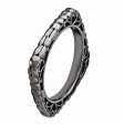 2.25mm Stackable Black Plated Silver Square Cobblestone Band on Sale