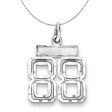 Sterling Silver, Varsity Collection, Small D C Number 88 Necklace Online now