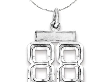 Sterling Silver, Varsity Collection, Small D C Number 88 Necklace Online now