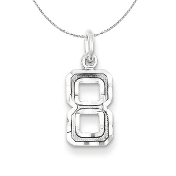 Sterling Silver, Varsity Collection, Small D C Number 8 Necklace Online Sale