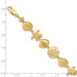 14k Yellow Gold Sea Life Bracelet - 7.25 Inch Online Hot Sale