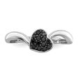 1 6 Cttw Black Diamond 7mm Heart Ring in Sterling Silver Cheap