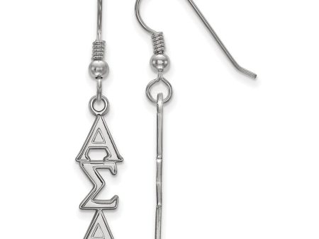 Sterling Silver Alpha Sigma Alpha Dangle Medium Earrings on Sale