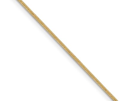 1.1mm, 14k Yellow Gold, Round Solid Snake Chain Bracelet, 8 Inch Online Sale