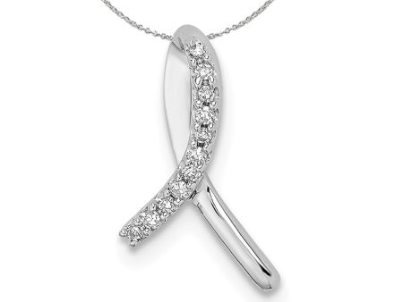 1 20 Carat Diamond Awareness Sterling Silver Ribbon Necklace Sale