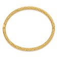 5.5mm 14k Yellow Gold Fancy Swirl Hinged Bangle Bracelet , 8 Inch Cheap