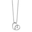 16mm Diamond Open Heart Necklace in Rhodium Plated Silver, 18-20 Inch For Discount