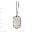 Titanium Grooved and Diamond Accent Dog Tag Necklace 22 Inch Online Sale