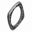 2.25mm Stackable Black Plated Silver Square Side Scroll Band Online now