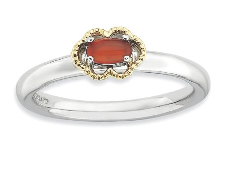 Sterling Silver Stackable Red Agate 2.25mm Ring Discount