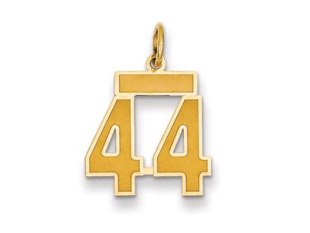 14k Yellow Gold, Jersey Collection, Small Number 44 Pendant For Discount