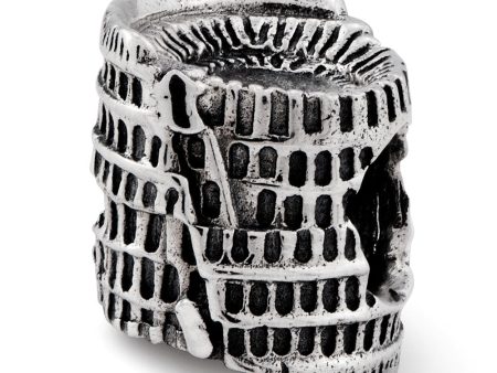 3D Colosseum Bead Charm in Antiqued Sterling Silver For Cheap