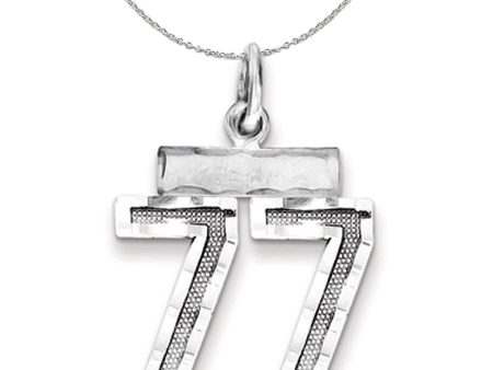 Sterling Silver, Varsity Collection, Small D C Number 77 Necklace Supply