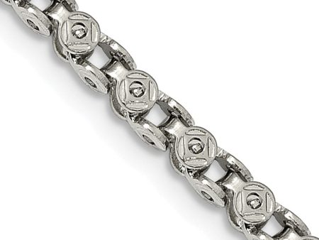 3.75mm Stainless Steel Fancy Circle Link Chain Necklace For Cheap