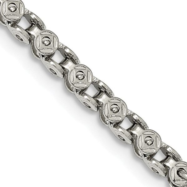 3.75mm Stainless Steel Fancy Circle Link Chain Necklace For Cheap