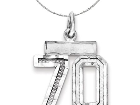 Sterling Silver, Varsity Collection, Small D C Number 70 Necklace For Cheap